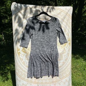 Thermal Cotton Black and Grey Shift Dress